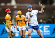 27 February 2022; Austin Gleeson of Waterford celebrates after scoring a late point during the Allianz Hurling League Division 1 Group B match between Antrim and Waterford at Corrigan Park in Belfast. Photo by Oliver McVeigh/Sportsfile