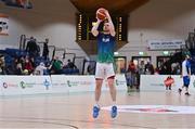 27 February 2022; Jordan Blount of Ireland warms up before the FIBA EuroBasket 2025 Pre-Qualifiers First Round Group A match between Ireland and Cyprus at the National Basketball Arena in Tallaght, Dublin. Photo by Brendan Moran/Sportsfile