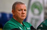 27 February 2022; Ireland head coach Mark Keenan before the FIBA EuroBasket 2025 Pre-Qualifiers First Round Group A match between Ireland and Cyprus at the National Basketball Arena in Tallaght, Dublin. Photo by Brendan Moran/Sportsfile
