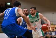 27 February 2022; Kyle Hosford of Ireland in action against Iakovos Panteli of Cyprus during the FIBA EuroBasket 2025 Pre-Qualifiers First Round Group A match between Ireland and Cyprus at the National Basketball Arena in Tallaght, Dublin. Photo by Brendan Moran/Sportsfile