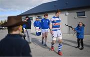 6 March 2022; Tim Perry of Athy makes his way to the pitch before the Bank of Ireland Leinster Rugby Provincial Towns Cup 1st Round match between Balbriggan RFC and Athy RFC at Balbriggan RFC in Balbriggan, Dublin. Photo by Ramsey Cardy/Sportsfile