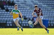 6 March 2022; Robert Finnerty of Galway in action against Declan Hogan of Offaly during the Allianz Football League Division 2 match between Galway and Offaly at Pearse Stadium in Galway. Photo by Seb Daly/Sportsfile