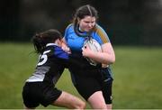 9 March 2022; Action during the Junior Final of the Leinster Rugby North East x7s Qualifiers between Dundalk Grammar School and St Josephs Mercy Secondary School, Meath, at DKIT in Dundalk, Louth. Photo by Ben McShane/Sportsfile