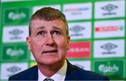 10 March 2022; Republic of Ireland manager Stephen Kenny speaking during a media conference following the announcement of his contract extension through to 2024, at FAI Headquarters in Abbotstown, Dublin. Photo by Seb Daly/Sportsfile