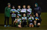 11 March 2022; The Naas team show support for Ukraine at the Leinster Rugby Mini Girls Festival  at Newbridge RFC in Newbridge, Kildare. Photo by Piaras Ó Mídheach/Sportsfile