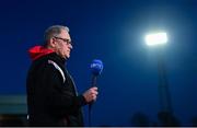 14 March 2022; Dundalk first team manager Dave Mackey is interviewed by LOITV before the SSE Airtricity League Premier Division match between Dundalk and Shamrock Rovers at Oriel Park in Dundalk, Louth. Photo by Ben McShane/Sportsfile