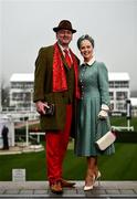 16 March 2022; Racegoers Gillian and Raymond Gilbourne from Millstreet, Co. Cork prior to racing on day two of the Cheltenham Racing Festival at Prestbury Park in Cheltenham, England. Photo by David Fitzgerald/Sportsfile