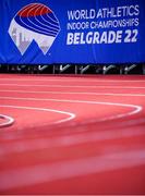 17 March 2022; A general view of the track ahead of the World Indoor Athletics Championships at the Štark Arena in Belgrade, Serbia. Photo by Sam Barnes/Sportsfile
