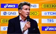 17 March 2022; World Athletics President Sebastian Coe speaking at a press conference ahead of the World Indoor Athletics Championships at the Štark Arena in Belgrade, Serbia. Photo by Sam Barnes/Sportsfile