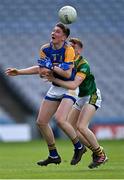 17 March 2022; Colm Dalton of Naas CBS in action against Cian McMahon of St Brendan's Killarney during the Masita GAA Football All Ireland Post Primary Schools Hogan Cup Final match between Naas CBS, Kildare, and St Brendan's College Killarney, Kerry, at Croke Park in Dublin. Photo by Piaras Ó Mídheach/Sportsfile