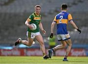 17 March 2022; Dara O'Callaghan of St Brendan's Killarney in action against Tim Ryan of Naas CBS during the Masita GAA Football All Ireland Post Primary Schools Hogan Cup Final match between Naas CBS, Kildare, and St Brendan's College Killarney, Kerry, at Croke Park in Dublin. Photo by Piaras Ó Mídheach/Sportsfile