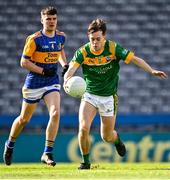 17 March 2022; Cian Foley of St Brendan's Killarney shoots as Cian Boran of Naas CBS looks on during the Masita GAA Football All Ireland Post Primary Schools Hogan Cup Final match between Naas CBS, Kildare, and St Brendan's College Killarney, Kerry, at Croke Park in Dublin. Photo by Piaras Ó Mídheach/Sportsfile