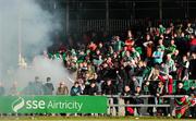18 March 2022; Cork City supporters during the SSE Airtricity League First Division match between Treaty United and Cork City at Markets Field in Limerick. Photo by Michael P Ryan/Sportsfile
