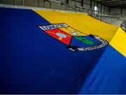 20 March 2022; A general view of Glennon Brothers Pearse Park in Longford with a Ukraine flag in the stand during the Allianz Football League Division 3 match between Longford and Wicklow at Glennon Brothers Pearse Park in Longford. Photo by Philip Fitzpatrick/Sportsfile