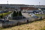 20 March 2022; Supporters make their way to the stadium down a hill before the Allianz Football League Division 1 match between Armagh and Kerry at the Athletic Grounds in Armagh. Photo by Ramsey Cardy/Sportsfile