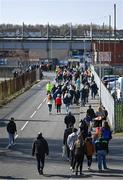 20 March 2022; Supporters make their way to the stadium before the Allianz Football League Division 1 match between Armagh and Kerry at the Athletic Grounds in Armagh. Photo by Ramsey Cardy/Sportsfile