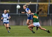 20 March 2022; Eimear Treanor of Monaghan in action against Julie O'Sullivan of Kerry during the Lidl Ladies Football National League Division 2 Semi-Final match between Kerry and Monaghan at Tuam Stadium in Tuam, Galway. Photo by David Fitzgerald/Sportsfile