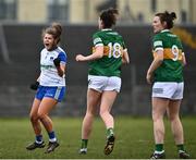 20 March 2022; Jayne Drury of Monaghan celebrates after kicking a point during the Lidl Ladies Football National League Division 2 Semi-Final match between Kerry and Monaghan at Tuam Stadium in Tuam, Galway. Photo by David Fitzgerald/Sportsfile