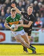 20 March 2022; Diarmuid O'Connor of Kerry in action against Ciaran Mackin of Armagh during the Allianz Football League Division 1 match between Armagh and Kerry at the Athletic Grounds in Armagh. Photo by Ramsey Cardy/Sportsfile