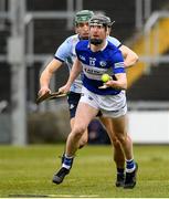 20 March 2022; Aidan Corby of Laois in action against Jake Malone of Dublin during the Allianz Hurling League Division 1 Group B match between Laois and Dublin at MW Hire O'Moore Park in Portlaoise, Laois. Photo by Matt Browne/Sportsfile