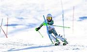 22 March 2022; Charlotte Turner of Team Ireland competing in the Alpine Skiing Slalom event during day three of the 2022 European Youth Winter Olympic Festival in Vuokatti, Finland. Photo by Eóin Noonan/Sportsfile