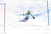 22 March 2022; Charlotte Turner of Team Ireland competing in the Alpine Skiing Slalom event during day three of the 2022 European Youth Winter Olympic Festival in Vuokatti, Finland. Photo by Eóin Noonan/Sportsfile
