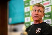 22 March 2022; Manager Stephen Kenny during a Republic of Ireland press conference at the FAI Headquarters in Abbotstown, Dublin. Photo by Stephen McCarthy/Sportsfile