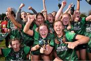 26 March 2022; Mercy Mounthawk players celebrate after the Lidl All Ireland Post Primary School Junior ‘C’ Championship Final match between Mercy Mounthawk, Kerry and Maynooth Education Campus, Kildare at Duggan Park in Ballinasloe, Galway. Photo by Ray Ryan/Sportsfile