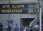 27 March 2022; The scoreboard after the Allianz Football League Division 1 match between Monaghan and Dublin at St Tiernach's Park in Clones, Monaghan. Photo by Ray McManus/Sportsfile