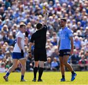 27 March 2022; James McCarthy of Dublin receives a second yellow card, from referee Noel Mooney during the Allianz Football League Division 1 match between Monaghan and Dublin at St Tiernach's Park in Clones, Monaghan. Photo by Ray McManus/Sportsfile