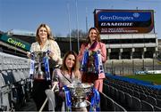28 March 2022; In attendance are, from left, President of the Camogie Association Hilda Breslin, Rowena McCappin, Head of External Relations and Engagement, Glen Dimplex and Ard Stiúrthóir of the Camogie Association Sinéad McNulty at Croke Park in Dublin as Glen Dimplex announced a new five year sponsorship of the Camogie championships and association. The Draws for the 2022 Senior, Intermediate and Premier Junior competitions were also announced. Photo by David Fitzgerald/Sportsfile