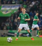 29 March 2022; Alistair McCann of Northern Ireland during the international friendly match between Northern Ireland and Hungary at National Football Stadium at Windsor Park in Belfast. Photo by Ramsey Cardy/Sportsfile
