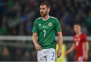 29 March 2022; Niall McGinn of Northern Ireland during the international friendly match between Northern Ireland and Hungary at National Football Stadium at Windsor Park in Belfast. Photo by Ramsey Cardy/Sportsfile