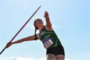 3 April 2022; Lily O'Riordan of Carraig-Na-Bhfear AC, Cork competing in the under 19 girls javelin during the AAI National Spring Throws Championships at Templemore Athletics Club in Tipperary. Photo by Sam Barnes/Sportsfile