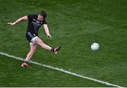 3 April 2022; Cillian O'Connor of Mayo takes a free during the Allianz Football League Division 1 Final match between Kerry and Mayo at Croke Park in Dublin. Photo by Piaras Ó Mídheach/Sportsfile