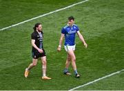 3 April 2022; Pádraig O'Hora of Mayo and David Clifford of Kerry in conversation during the Allianz Football League Division 1 Final match between Kerry and Mayo at Croke Park in Dublin. Photo by Piaras Ó Mídheach/Sportsfile