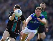 3 April 2022; Oisín Mullin of Mayo in action against Tadhg Morley of Kerry during the Allianz Football League Division 1 Final match between Kerry and Mayo at Croke Park in Dublin. Photo by Ray McManus/Sportsfile