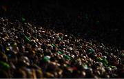 3 April 2022; Supporters of both teams, in the Cusack Stand, watch the Allianz Football League Division 1 Final match between Kerry and Mayo at Croke Park in Dublin. Photo by Ray McManus/Sportsfile