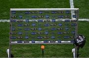 3 April 2022; A general view of a television interview backdrop after the Allianz Football League Division 1 Final match between Kerry and Mayo at Croke Park in Dublin. Photo by Piaras Ó Mídheach/Sportsfile