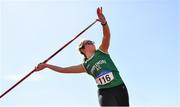 3 April 2022; Kaley Cozens of Templemore AC, Tipperary, competing in the under 18 girls javelin during the AAI National Spring Throws Championships at Templemore Athletics Club in Tipperary. Photo by Sam Barnes/Sportsfile