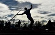 3 April 2022; Denis Delany of Dunboyne AC, Wicklow, competing in the 50-59 men's javelin during the AAI National Spring Throws Championships at Templemore Athletics Club in Tipperary. Photo by Sam Barnes/Sportsfile