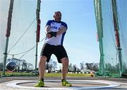 3 April 2022; Stephen Fee of Lusk AC,  Dublin, competing in the O35-49 men's hammer during the AAI National Spring Throws Championships at Templemore Athletics Club in Tipperary. Photo by Sam Barnes/Sportsfile