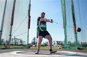 3 April 2022; Liam Bergin of Templemore AC, Tipperary, competing in the under 20 men's hammer during the AAI National Spring Throws Championships at Templemore Athletics Club in Tipperary. Photo by Sam Barnes/Sportsfile