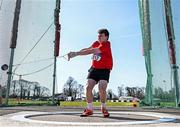 3 April 2022; Coil O'Muiri of Fr Murphy AC, Meath, competing in the under 19 boys hammer during the AAI National Spring Throws Championships at Templemore Athletics Club in Tipperary. Photo by Sam Barnes/Sportsfile
