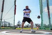 3 April 2022; Colm Donoghue of Lusk AC, Dublin, competing in the O35-49 men's hammer during the AAI National Spring Throws Championships at Templemore Athletics Club in Tipperary. Photo by Sam Barnes/Sportsfile