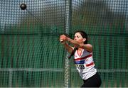 3 April 2022; Averil Buckley of Finisk Valley AC, Waterford, competing in the under 17 girls hammer during the AAI National Spring Throws Championships at Templemore Athletics Club in Tipperary. Photo by Sam Barnes/Sportsfile