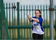 3 April 2022; Ellie McGrath of Lusk AC, Dublin, competing in the under 16 girls hammer during the AAI National Spring Throws Championships at Templemore Athletics Club in Tipperary. Photo by Sam Barnes/Sportsfile