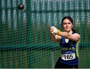 3 April 2022; Claire Kennedy of Birr AC, Offaly, competing in the under 18 girls hammer during the AAI National Spring Throws Championships at Templemore Athletics Club in Tipperary. Photo by Sam Barnes/Sportsfile