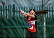 3 April 2022; Muireann McBride of Lifford Strabane AC, Donegal, competing in the under 16 girls hammer during the AAI National Spring Throws Championships at Templemore Athletics Club in Tipperary. Photo by Sam Barnes/Sportsfile