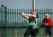 3 April 2022; John Dwyer of Templemore AC, Tipperary, competing in the O35-49 men's hammer during the AAI National Spring Throws Championships at Templemore Athletics Club in Tipperary. Photo by Sam Barnes/Sportsfile
